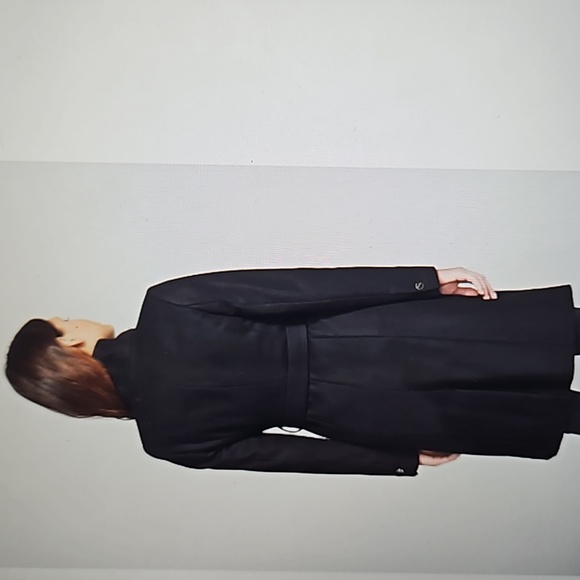 TED BAKER: black cashmere wool Nevia wrap coat - Picture 2 of 10